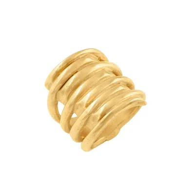 Unode50 Stacking Effect Clad Metal Ring In Gold