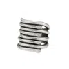 Unode50 Stacking Effect Clad Metal Ring In Silver
