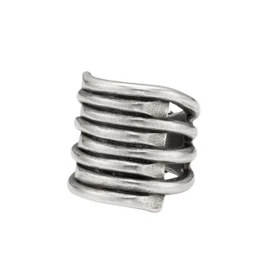 Unode50 Stacking Effect Clad Metal Ring In Silver