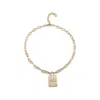 Unode50 Sterling 18k Gold Plated Metal Alloy Necklace With Medium Links And Central Lock In Gold
