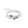 Unode50 Sterling Silver- Plated Triple Faceted Metal Bracelet In Blue