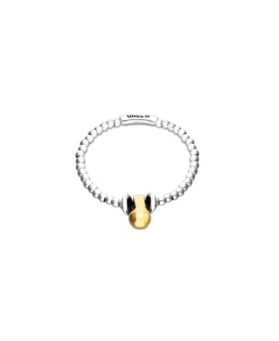 Unode50 Sterling Silver Alloy Bracelet With Small Shaped Balls And 18k Gold Big Shaped Ball