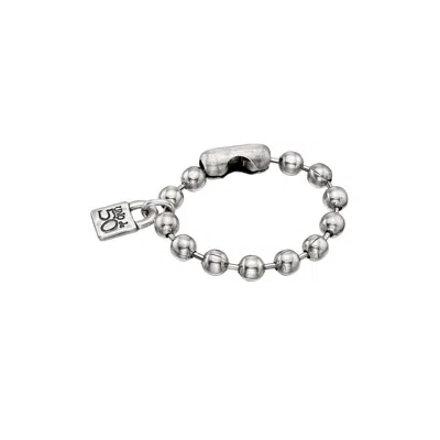 Unode50 Sterling Silver And 18k Gold Padlock Charm Bracelet In Metallic