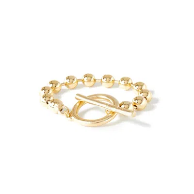 Unode50 Sterling Silver And 18k Gold Pated Metal Ring Bar Bracelet