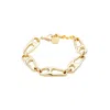 Unode50 Sterling Silver And 18k Gold Plated Carabiner Clasp Bracelet In Gold