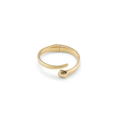 Unode50 Sterling Silver And 18k Gold Plated Rigid Nail Shape Bracelet