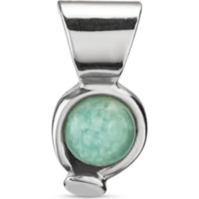 Unode50 Sterling Silver And Amazonite Stone Charm In Transparent