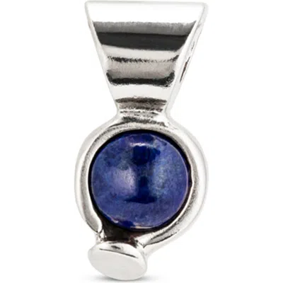 Unode50 Sterling Silver And Blue Stone Plated Charm