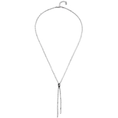 UNODE50 STERLING SILVER AND GRAY CRYSTAL NECKLACE