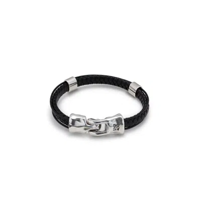Unode50 Sterling Silver Brown Leather Bracelet