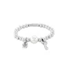 Unode50 Sterling Silver Center Cultivated Pearl Metal Bracelet In Silver