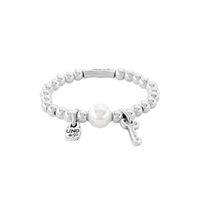 Unode50 Sterling Silver Center Cultivated Pearl Metal Bracelet