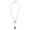 Unode50 Sterling Silver Charms Necklace With Faceted Crystal In Silver