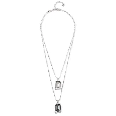 Unode50 Sterling Silver Charms Necklace With Faceted Crystal