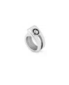 Unode50 Sterling Silver Continuous Rectangular Link Metal Alloy Ring In Silver