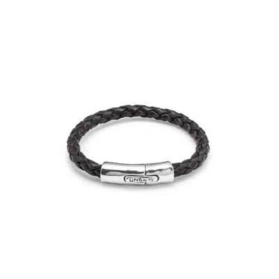 UNODE50 STERLING SILVER CYLINDRICAL SPRING CLASP BRACELET