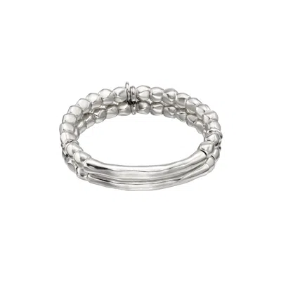 Unode50 Sterling Silver Double Beaded Bracelet