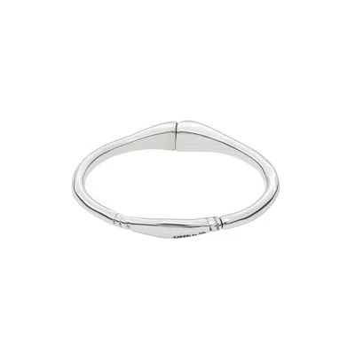 UNODE50 STERLING SILVER DOUBLE TUBE INDENTATION BRACELET