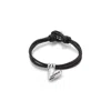 Unode50 Sterling Silver Heart Charm 4 Leather Bracelet In Silver