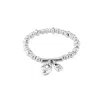 Unode50 Sterling Silver Plated Beaded With Charms Bracelet In Metallic