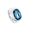 Unode50 Sterling Silver Light It Up Faceted Clad Ring In Blue