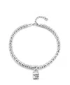 Unode50 Sterling Silver Metal Alloy Ball Trimmings Necklace With Padlock Charm In Silver