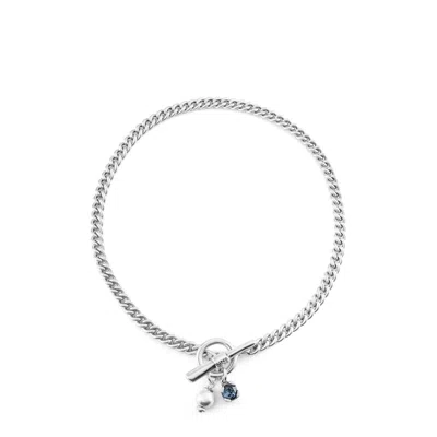 Unode50 Sterling Silver Metal Alloy Bar Clasp Necklace