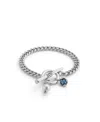 Unode50 Sterling Silver Metal Alloy Bracelet With Cultivated Pearl In Blue