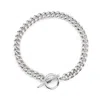 Unode50 Sterling Silver Metal Alloy Necklace With Bearded Chain And Hoop And Bar Clasp In Silver