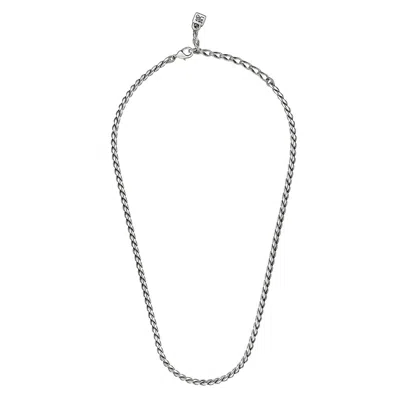 Unode50 Sterling Silver Metal Braided Chain Shape Necklace