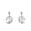 Unode50 Sterling Silver Metal Clad And Cultivated Pearl Earring In Silver