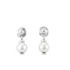 Unode50 Sterling Silver Metal Clad Cultivated Pearl Earrings In Silver