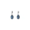 Unode50 Sterling Silver Metal Clad Drop Shaped Earrings In Blue