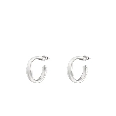 Unode50 Sterling Silver Metal Clad Hoop Earrings