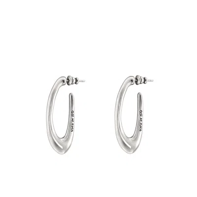 Unode50 Sterling Silver Metal Clad Oval Shape Earrings