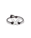 Unode50 Sterling Silver Metal Double Leather Bracelet In Silver