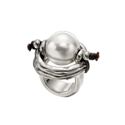 Unode50 Sterling Silver Mother Of Pearl Metal Ring