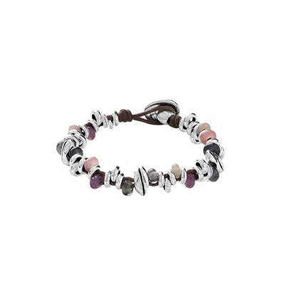 Unode50 Sterling Silver Multicolor Glasses Bracelet