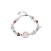 Unode50 Sterling Silver Natural Crystals Metal Bracelet In Multi
