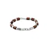 Unode50 Sterling Silver Olive Wood Beads Bracelet In Silver