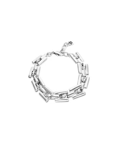Unode50 Sterling Silver Plated Alloy Bracelet With Links In Gray