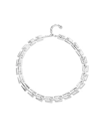Unode50 Sterling Silver Plated Alloy Necklace With Links In Neutral