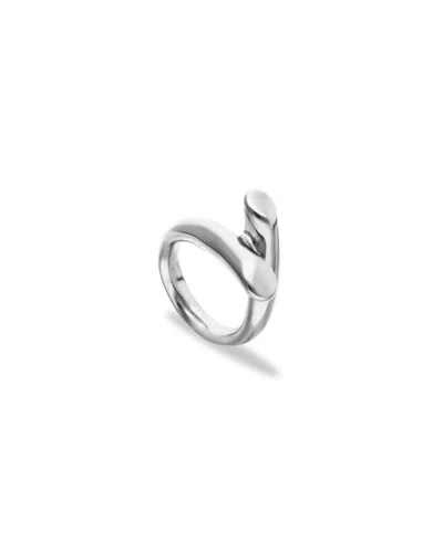 Unode50 Sterling Silver Plated Alloy Ring In The Shape Of A Tube In Metallic