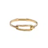 Unode50 Sterling Silver-plated And 18k Gold Metal Rigid Bracelet In Gold