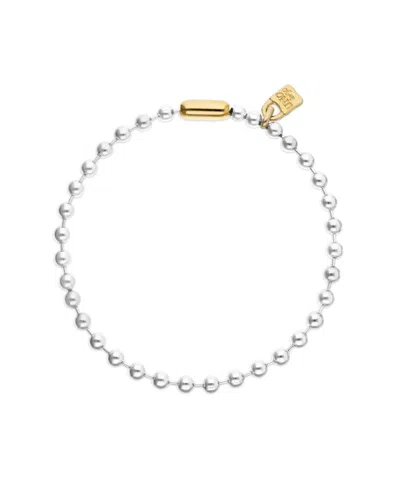Unode50 Sterling Silver Plated Ball Necklace With Clasp And Lock In Gold In Metallic