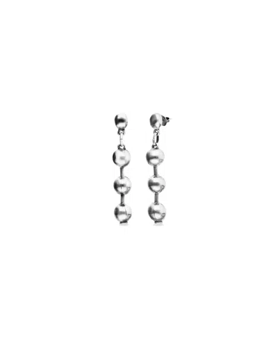 Unode50 Sterling Silver Plated Balls Long Earring In Orange