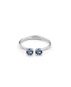 Unode50 Sterling Silver-plated Bangle Bracelet With Inner Spring And Two Blue Crystals