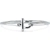 Unode50 Sterling Silver-plated Bangle Bracelet With White Topaz In Silver