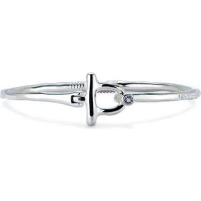 Unode50 Sterling Silver-plated Bangle Bracelet With White Topaz