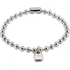 Unode50 Sterling Silver-plated Beaded Bracelet In Silver
